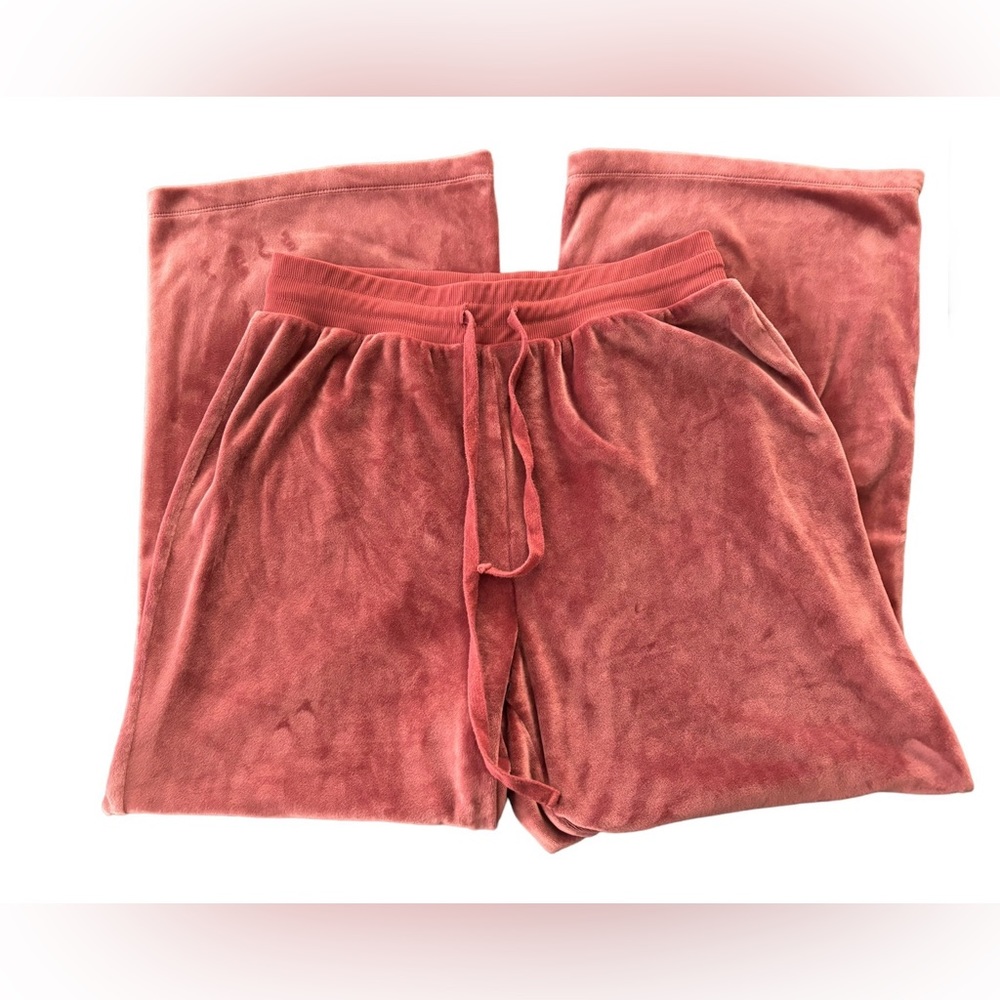 Summersalt The Plush Velour Lounge Pant In Rosewood SZ Large 90s Y2K Soft Retro